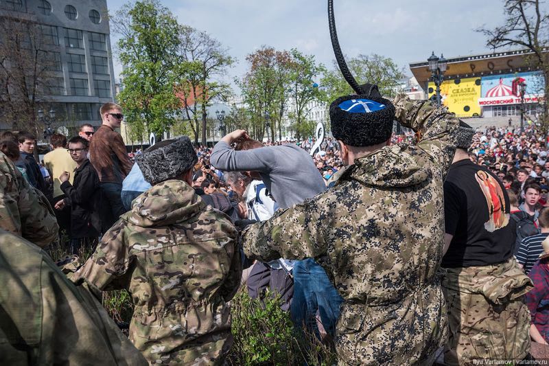 kozakken demo 5 mei 2018 moskou