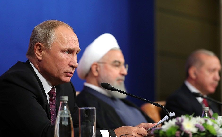 poetin erdogan rouhani teheran 2018