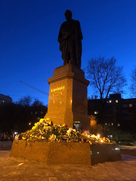 bloemen bij sjevtsjenko in petersburg