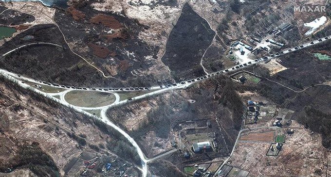 military convoy near kyiv